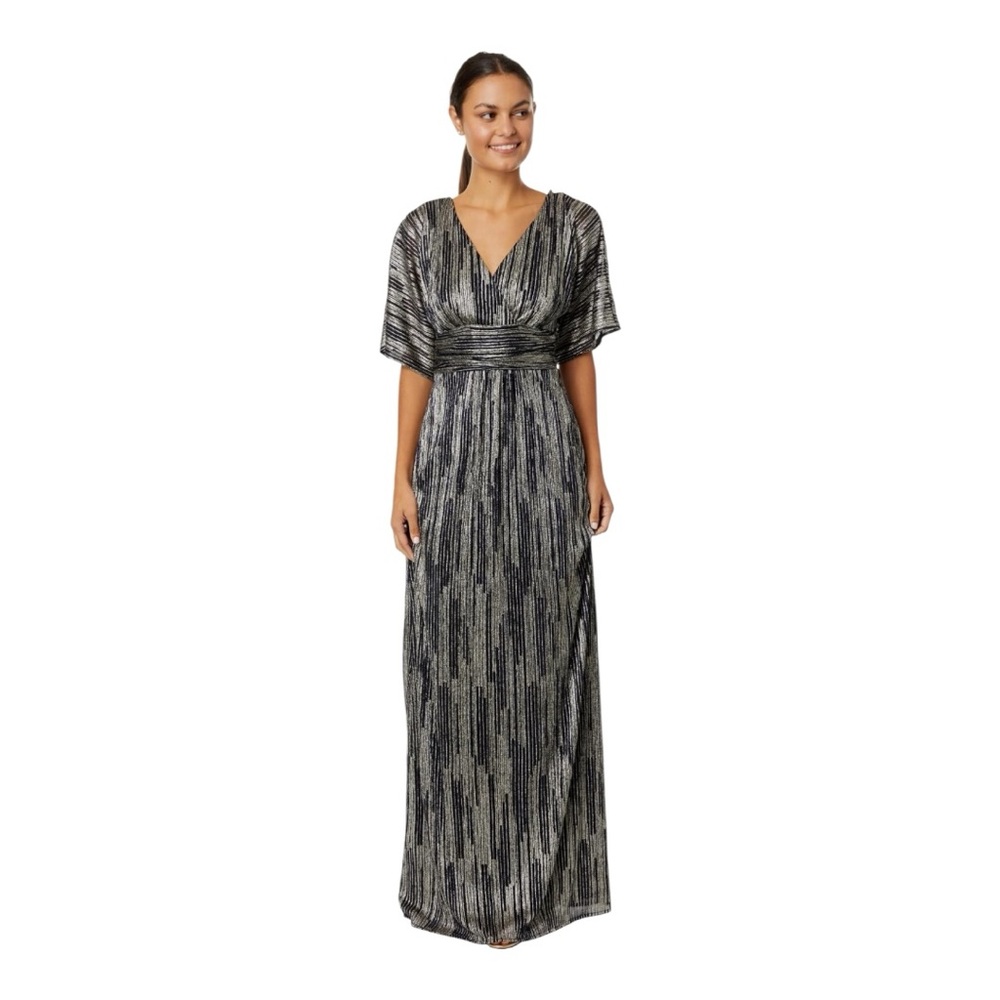 Lilly Pulitzer Parigi Elbow Sleeve Maxi Dress – XXS – NWT Navy/Gold Holiday